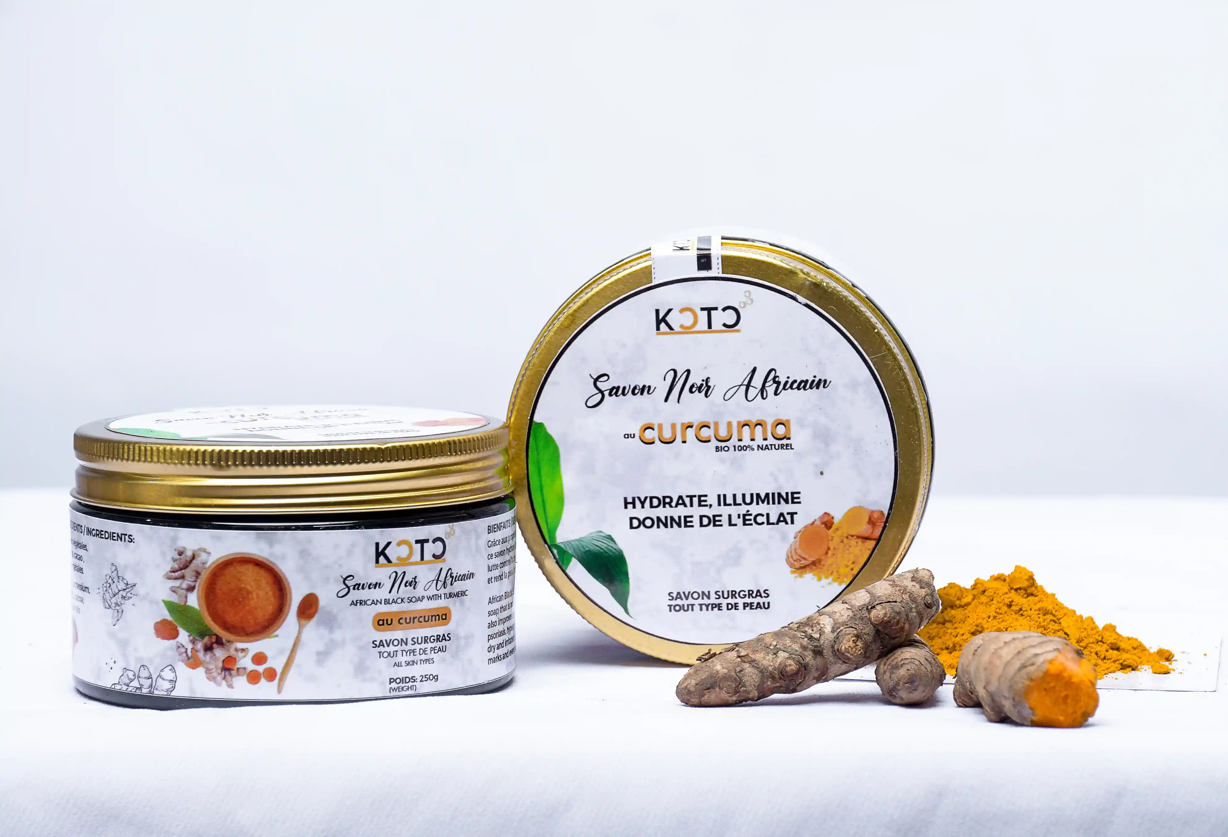 Savon noir africain KÔTÔ curcuma